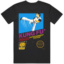 Retro Video Game Kung Fu  Nintendo Classic Retro Cover Art  Fan v2 T Shirt