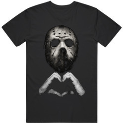 Cult Classic Horror Character Jason Vorhees Heart Hands Movie Fan T Shirt