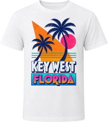Key West Florida Vintage 80s Beach Sunset Souvenir T Shirt