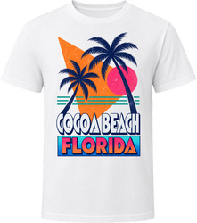 Cocoa Beach Florida Retro Palm Tree Beach Vacation Gift T Shirt