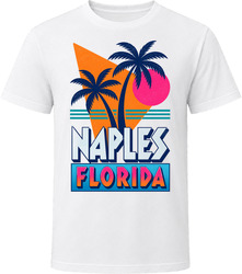 Naples Florida Retro 80s Neon Beach Summer Vacation T Shirt