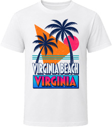 Virginia Beach Virginia Vintage Tropical Beach Summer Travel T Shirt