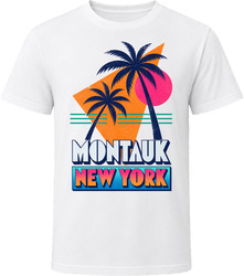 Montauk New York Vintage Tropical Beach Summer Travel T Shirt