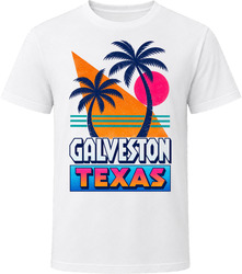 Galveston Texas Retro 80s Neon Beach Summer Vacation T Shirt