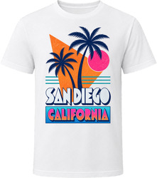 San Diego California Retro Palm Tree Beach Vacation Gift T Shirt