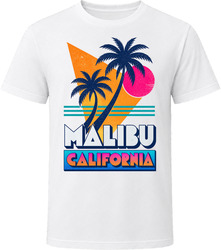 Malibu California Vintage Tropical Beach Summer Travel T Shirt