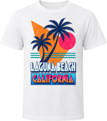 Laguna Beach California Vintage 80s Beach Sunset Souvenir T Shirt