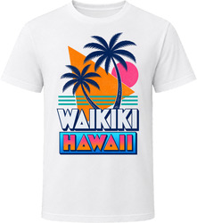 Waikiki Hawaii Vintage Tropical Beach Summer Travel T Shirt