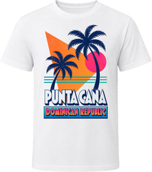 Punta Cana Dominican Republic Retro 80s Neon Beach Summer Vacation T Shirt
