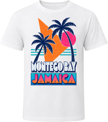 Montego Bay Jamaica Retro 80s Beach Palm Tree Vacation T Shirt