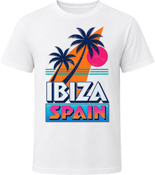 Ibiza Spain Retro 80s Beach Palm Tree Vacation T Shirt