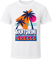 Santorini Greece Vintage Tropical Beach Summer Travel T Shirt
