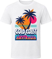 Gold Coast Australia Retro Palm Tree Beach Vacation Gift T Shirt