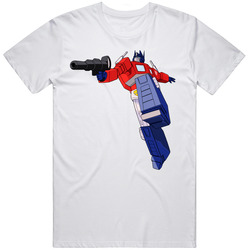 Optimus Prime Jump Pose Retro Cartoon Fan T Shirt