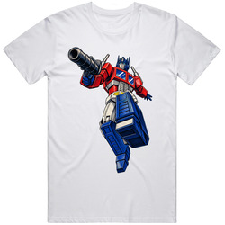 Optimus Prime Jump Blaster Pose Retro Cartoon Fan T Shirt