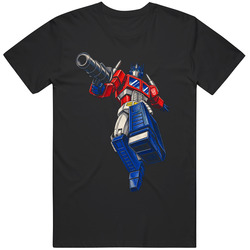 Optimus Prime Jump Blaster Pose Retro Cartoon Fan v2 T Shirt
