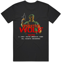 Retro Video Game Fan Operation Wolf Start Screen Gift Idea T Shirt