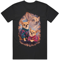 Vintage Chihuahua Family Portrait Montage Funny Olan Mills Parody T Shirt