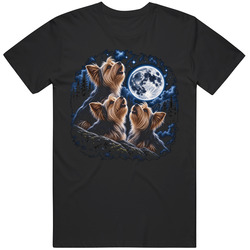 Yorkies Howling at the Moon T Shirt