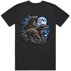 Funny Komodo Dragons  Howling at the Moon Gag Gift T Shirt