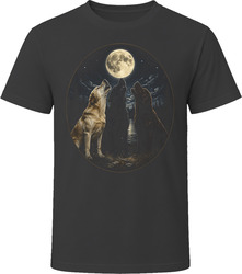 Labrador Retrievers Moon Howl Night Sky T Shirt