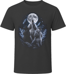 Poodle Pack Lunar Howl Artistic Dog T Shirt
