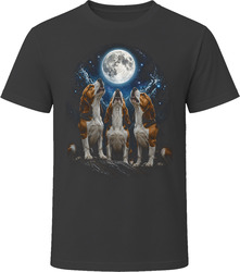 Beagle Moonlit Howl Night Sky T Shirt