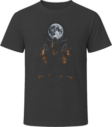 Rottweiler Trio Howling  Moon  Dog T Shirt