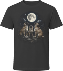 Pug Moonlight Howlers Starry Night T Shirt