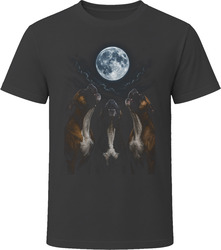 Boxer Dogs Lunar Howl Cosmic Dog Art T Shirt