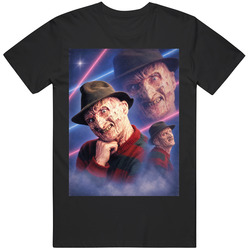 Funny Retro Horror Portrait Collage Freddy Krueger Halloween Gag Gift T Shirt