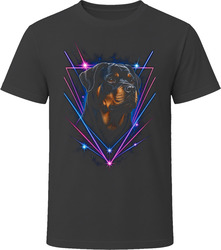 Rottweiler 80s Style Laser Art T Shirt