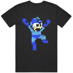 Cool Classic Mega Man Jumping Video Game Gift Idea Distressed T Shirt