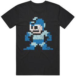 Cool Classic Mega Man Standing Video Game Gift Idea Distressed T Shirt