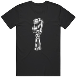 Vintage Engraved Retro Microphone Podcast Bro T Shirt