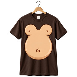 Funny Whimsical Monkey Stomach Costume Halloween Lazy Costume Idea T Shirt