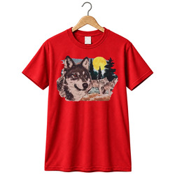 Napoleon Dynamite Retro Wolf Howling at Moon Halloween Design Cool Gift Idea T Shirt