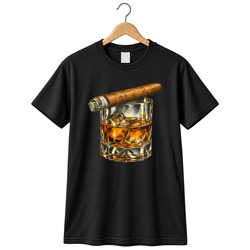 Lit Cigar Whiskey Cigar Lover Cool Gift Idea  Fan T Shirt