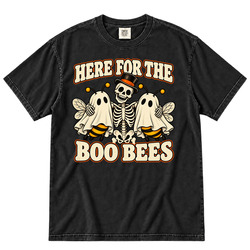 Here for The Boo Bees Skeleton Halloween Funny Gift Idea Fan v3 T Shirt