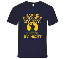 Marine Biologist By Day Ninja By Night Funny Vintage Classic Navy Blue T Shirt Marine Biologist By Day Ninja By Night Funny Vintage Classic Navy Blue T Shirt