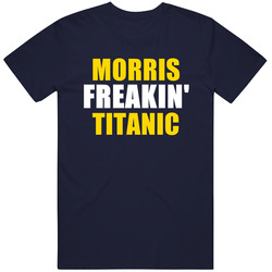 Morris Titanic New York Buffalo Hockey Sports Freakin Vintage Classic Navy Blue T Shirt