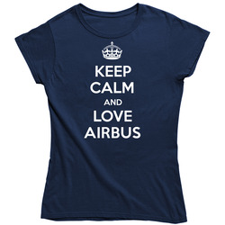 Keep Calm And Love Airbus Parody Vintage Classic Navy Blue Ladies T Shirt Keep Calm And Love Airbus Parody Vintage Classic Navy Blue Ladies T Shirt