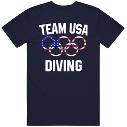 Team Usa Diving Olympics Event Patriotic Rings Vintage Classic Navy Blue T Shirt Team Usa Diving Olympics Event Patriotic Rings Vintage Classic Navy Blue T Shirt