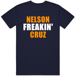 Nelson Cruz Freakin Houston Baseball Sports Texas Vintage Classic Navy Blue T Shirt