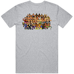 1989 Retro Cartoon Wrestling Roster T Shirt 1989 Retro Cartoon Wrestling Roster T Shirt