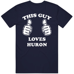 Huron Michigan This Guy Loves Vintage Classic Navy Blue T Shirt Huron Michigan This Guy Loves Vintage Classic Navy Blue T Shirt