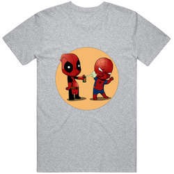 Deadpool T Shirt Spraying Spiderman With Pesticide Cute Cartoon Comic Graphic Image T Shirt Deadpool T Shirt Spraying Spiderman With Pesticide Cute Cartoon Comic Graphic Image T Shirt