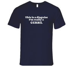 This Is A Disguise Im Really A Gerbil Funny Animal Vintage Classic Navy Blue T Shirt