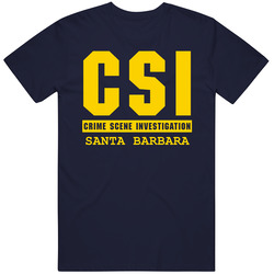 Csi Santa Barbara Crime Scene Investigation Tv Show Parody Vintage Classic Navy Blue T Shirt