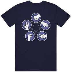 Big Bang Rock Paper Scissors Vintage Classic Navy Blue T Shirt Big Bang Rock Paper Scissors Vintage Classic Navy Blue T Shirt